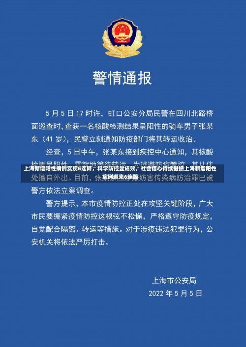 上海新增阳性病例实现6连降，科学防控显成效	，社会信心持续提振上海新增阳性病例迎来6连降-第2张图片