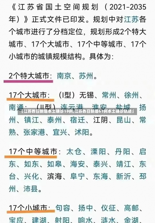 【江苏昨日新增本土确诊19例,江苏昨日新增61例本土确诊轨迹】-第1张图片